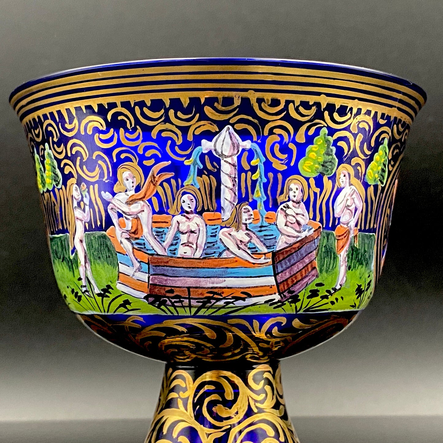 ルネサンス最初期の傑作、ムラーノ硝子美術館収蔵「バロヴィエ婚礼杯（Coppa Barovier）」の復刻作品、1950年代制作 #116