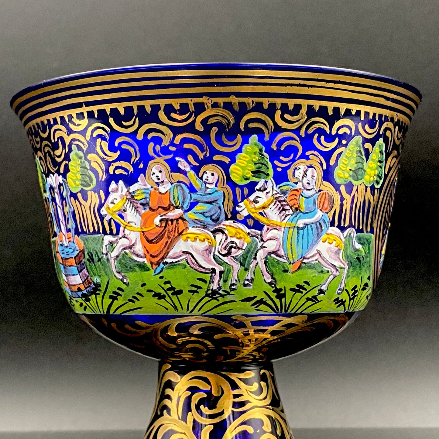 ルネサンス最初期の傑作、ムラーノ硝子美術館収蔵「バロヴィエ婚礼杯（Coppa Barovier）」の復刻作品、1950年代制作 #116