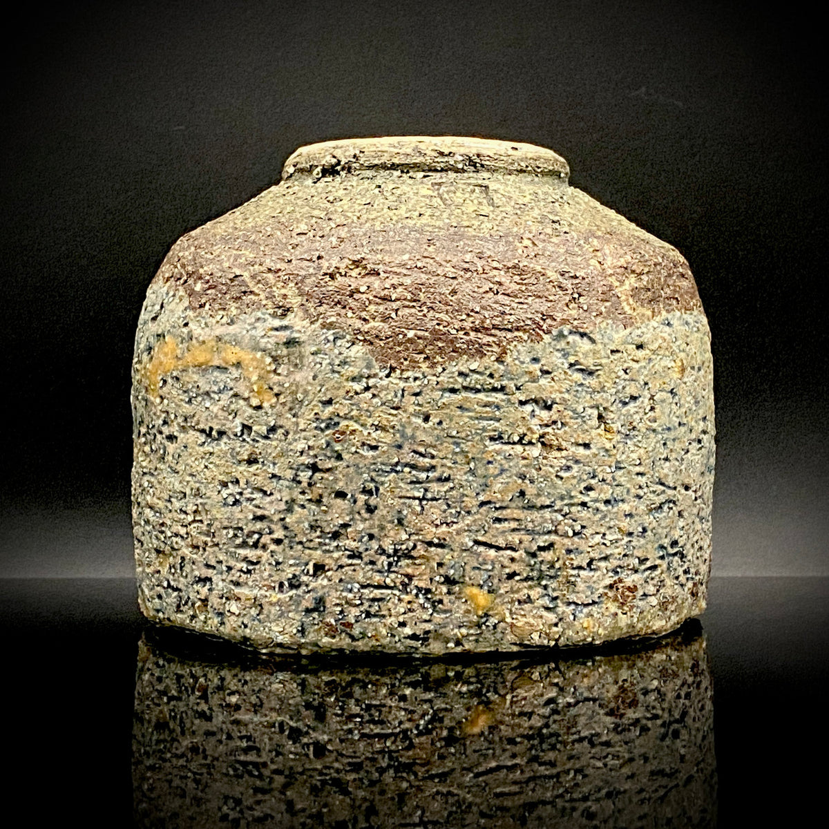 北国風雪賞受賞 能登大社焼創始者 磯見 忠司 作 真葉手 筒茶碗 和のロックグラス #441