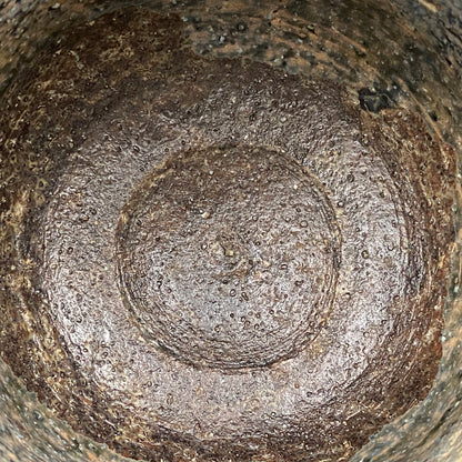 北国風雪賞受賞 能登大社焼創始者 磯見 忠司 作 真葉手 筒茶碗 和のロックグラス #441