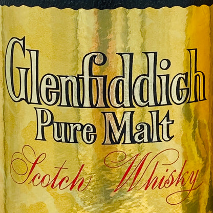 1970年代流通、グレンフィディック（Glenfiddich）8年ピュアモルト、26 2/3 Fl.ozs. 86° U.S. Proof クリアボトル #117