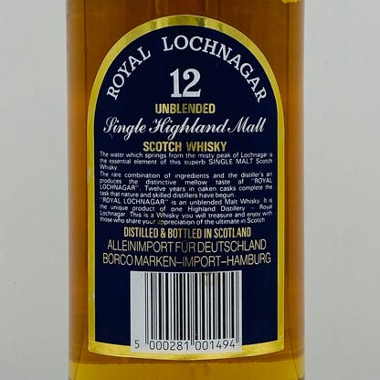 1990年代流通、ロイヤルロッホナガー（ROYAL LOCHNAGAR）12年、700ml, 40%、ドイツ市場向け #126