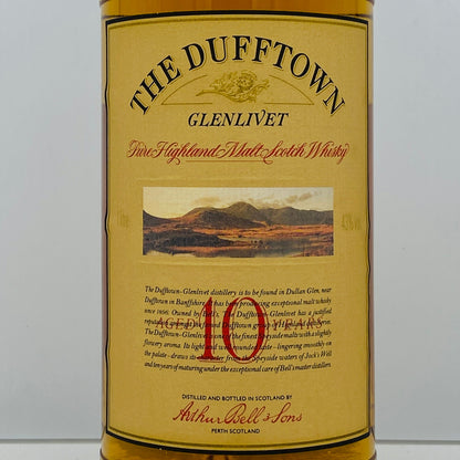 1980年代流通、ザ・ダフタウン グレンリベット（THE DUFFTOWN GLENLIVET）10年、1,000ml、43%、ウィスキー特級   #124
