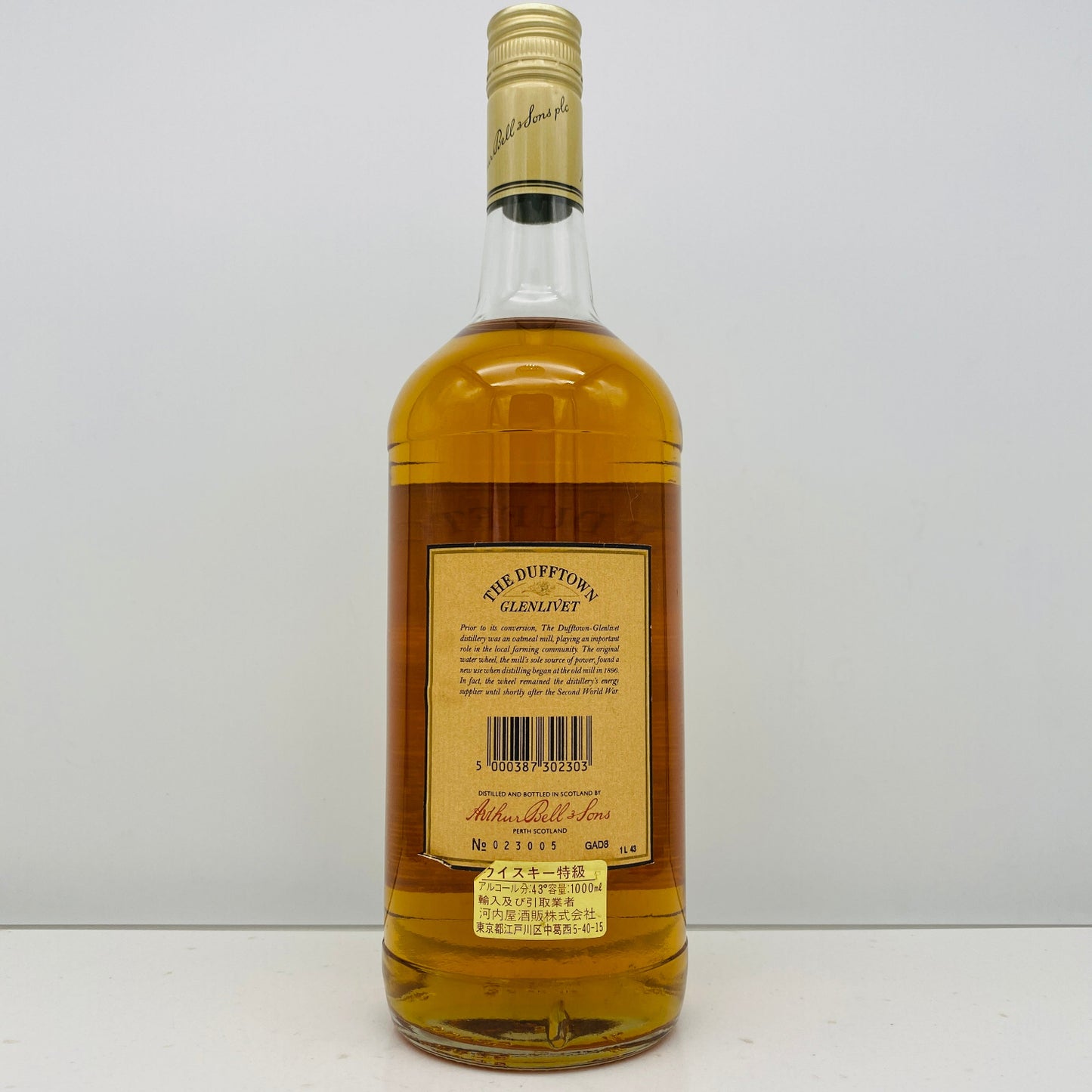1980年代流通、ザ・ダフタウン グレンリベット（THE DUFFTOWN GLENLIVET）10年、1,000ml、43%、ウィスキー特級   #124
