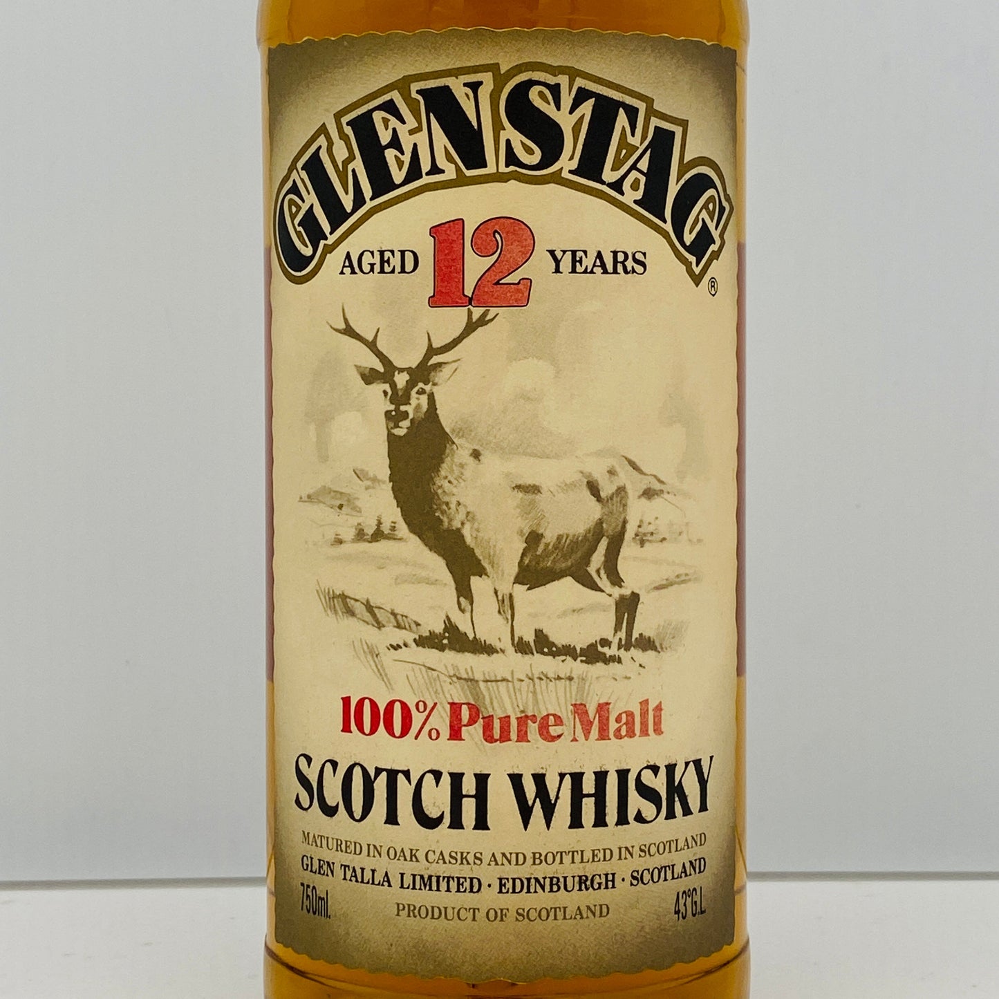 1980年代蒸留、1990年代流通、グレンスタッグ（GLEN STAG）12年、100％ ピュアモルトスコッチウイスキー 750ml, 43% #129