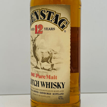 1980年代蒸留、1990年代流通、グレンスタッグ（GLEN STAG）12年、100％ ピュアモルトスコッチウイスキー 750ml, 43% #129