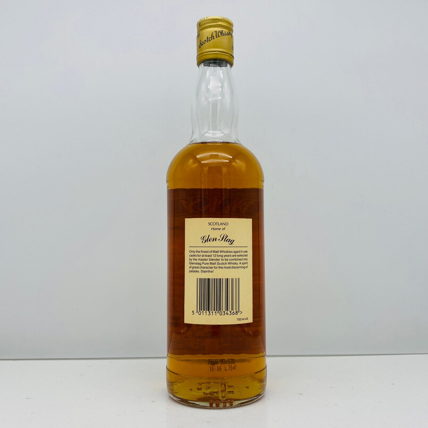 1980年代蒸留、1990年代流通、グレンスタッグ（GLEN STAG）12年、100％ ピュアモルトスコッチウイスキー 750ml, 43% #129