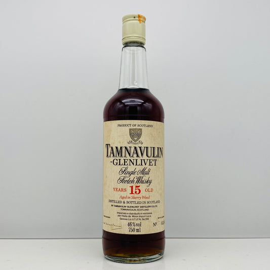 1980年代後半イタリア市場流通、ムーンインポート（MOON IMPORT）タムナヴーリン・グレンリベット（TAMNAVULIN-GLENLIVET） 15年、750ml、46% #132