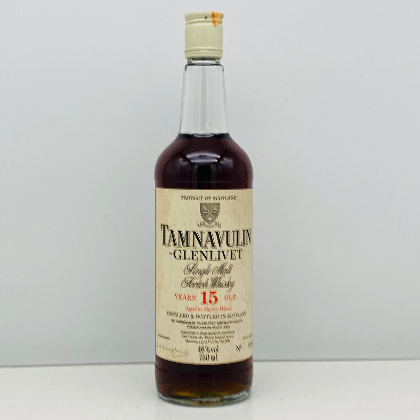 1980年代後半イタリア市場流通、ムーンインポート（MOON IMPORT）タムナヴーリン・グレンリベット（TAMNAVULIN-GLENLIVET） 15年、750ml、46% #132