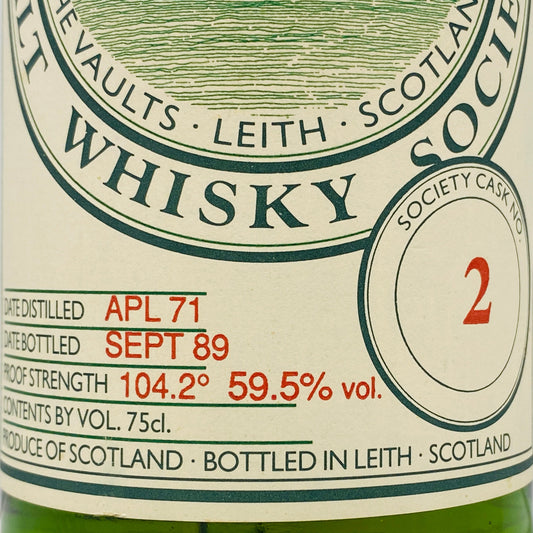 1980年代流通、SMWS No.2 グレンリベット（GLEN LIVET）1971年-1989年、18年熟成、750ml、59.5% #133