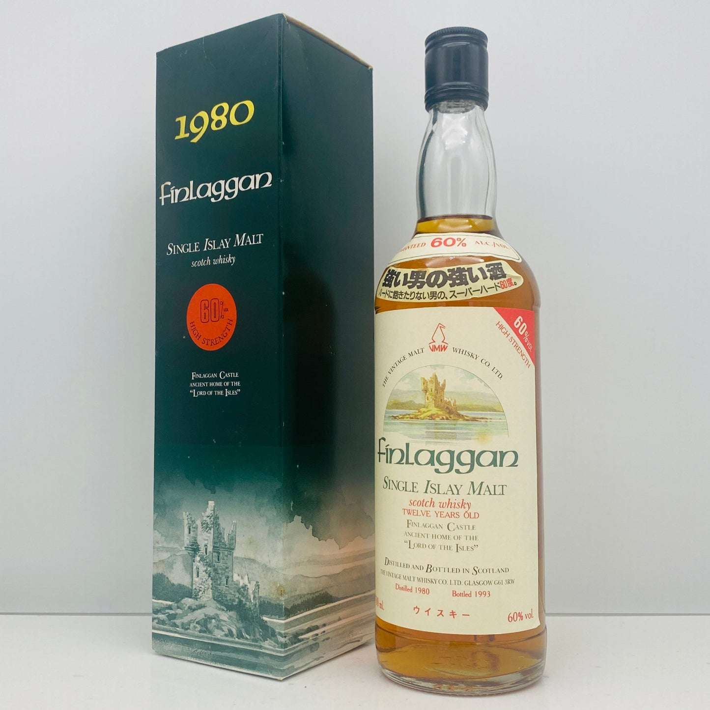 1980年蒸留樽入れ、1993年生産、フィンラガン（Finlaggan）シングルモルトウィスキー、強い男の強い酒、スーパーハード60度。#137