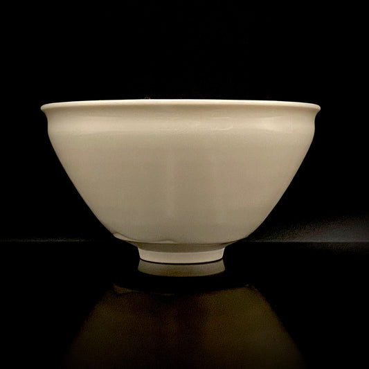 日本伝統工芸会正会員 二代 桶谷定一 作 貴人点ち（きにんだて）白天目茶碗 抹茶碗 酒器 アイスボウル 京焼清水焼 #452