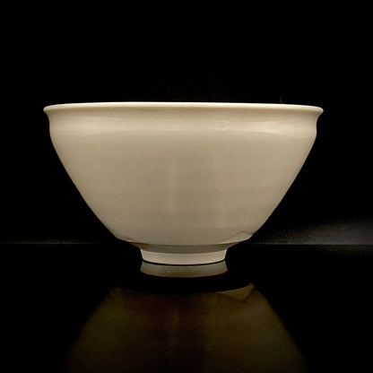 Regular Member of Japan Handicrafts Council: Teiichi Oketani II - Kinindate White Tenmoku Tea Bowl, Matchawan, Sake Vessel, Ice Bowl, Kyoto-Kiyomizu Ware #408