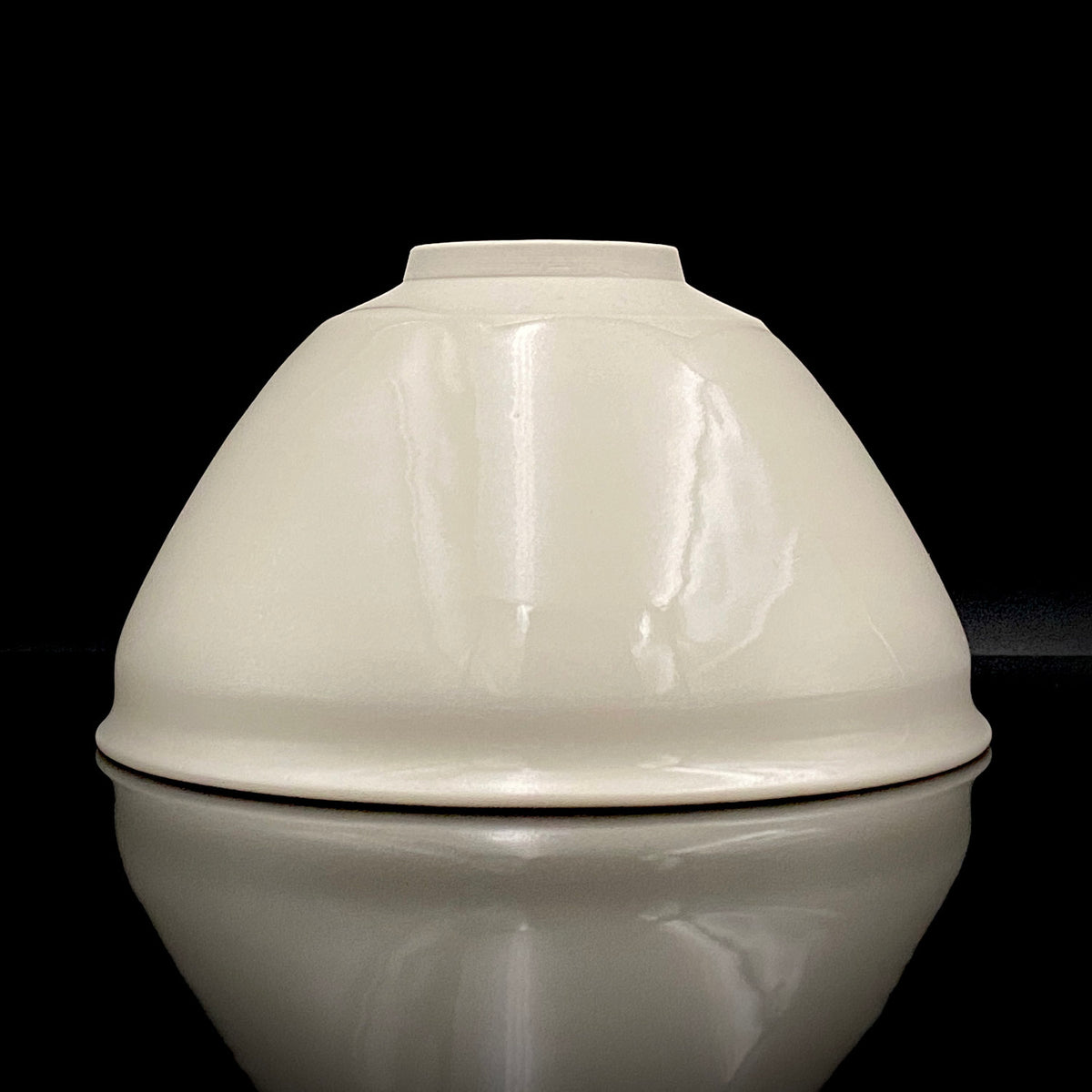 Regular Member of Japan Handicrafts Council: Teiichi Oketani II - Kinindate White Tenmoku Tea Bowl, Matchawan, Sake Vessel, Ice Bowl, Kyoto-Kiyomizu Ware #408