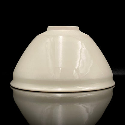 Regular Member of Japan Handicrafts Council: Teiichi Oketani II - Kinindate White Tenmoku Tea Bowl, Matchawan, Sake Vessel, Ice Bowl, Kyoto-Kiyomizu Ware #408