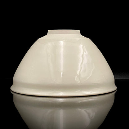 Regular Member of Japan Handicrafts Council: Teiichi Oketani II - Kinindate White Tenmoku Tea Bowl, Matchawan, Sake Vessel, Ice Bowl, Kyoto-Kiyomizu Ware #408