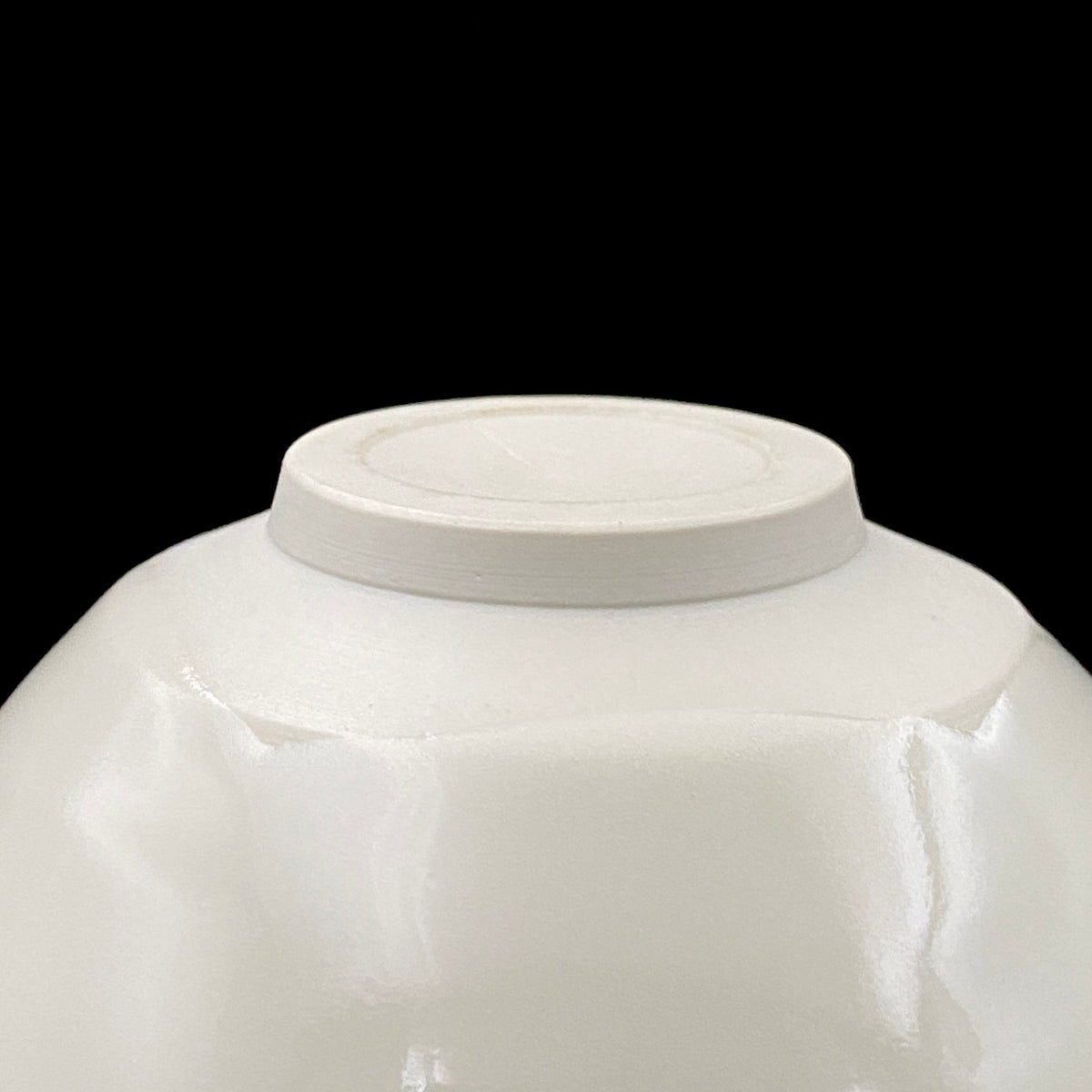 Regular Member of Japan Handicrafts Council: Teiichi Oketani II - Kinindate White Tenmoku Tea Bowl, Matchawan, Sake Vessel, Ice Bowl, Kyoto-Kiyomizu Ware #408