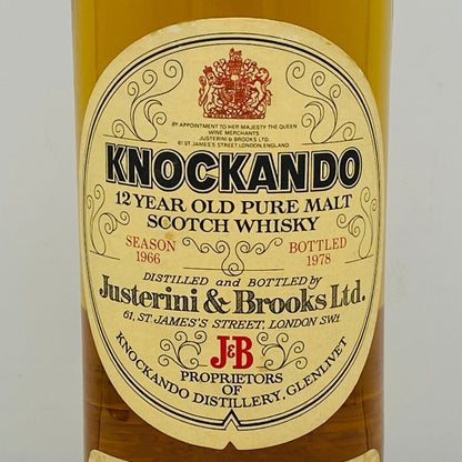 1970年代後半流通、1966年蒸留、ノッカンドゥ（KNOCKANDO）ピュアモルト12年、750ml, 43% #143