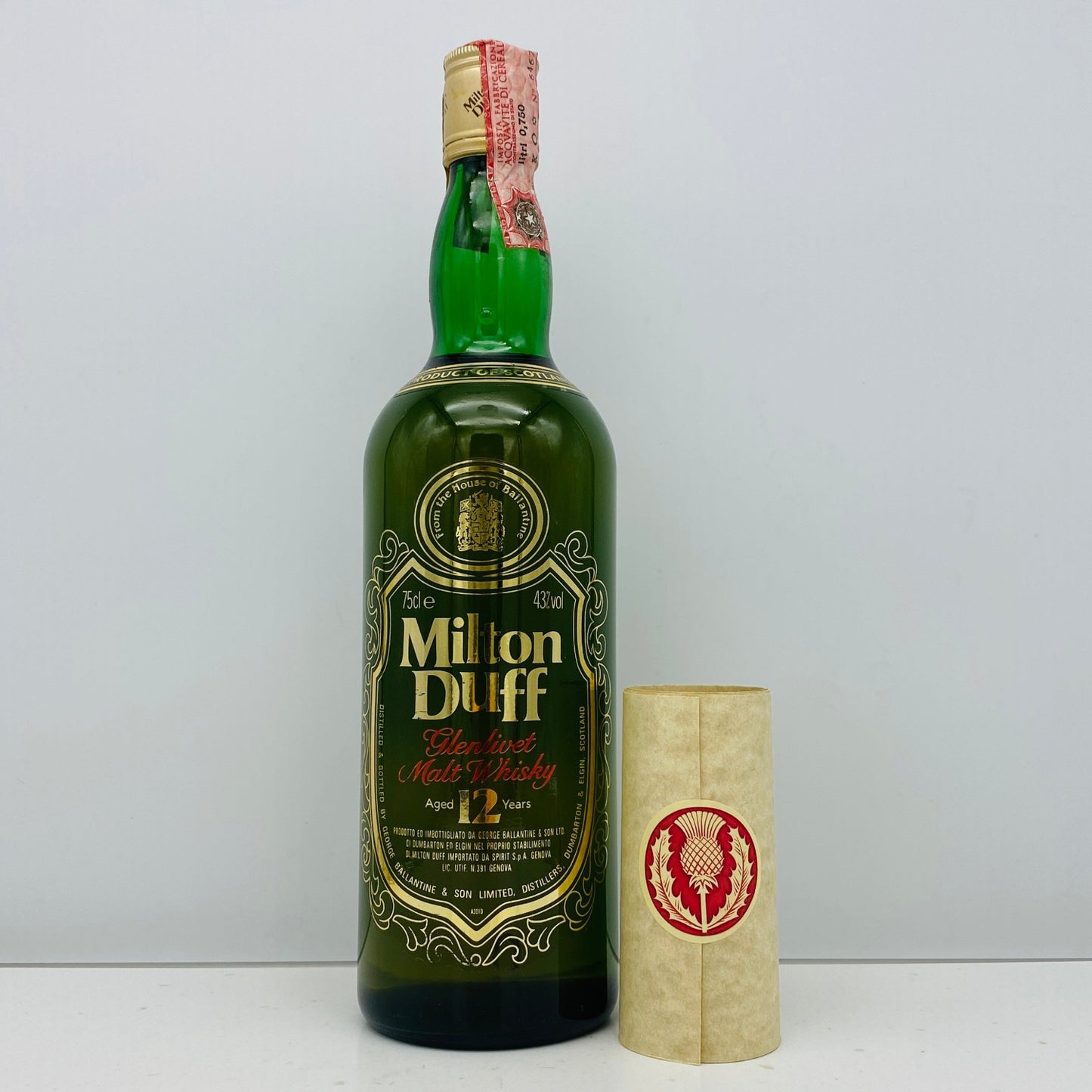 1980年代半ばイタリア市場流通、ミルトンダフ （MILTONDUFF）12年、750ml, 43%  #145