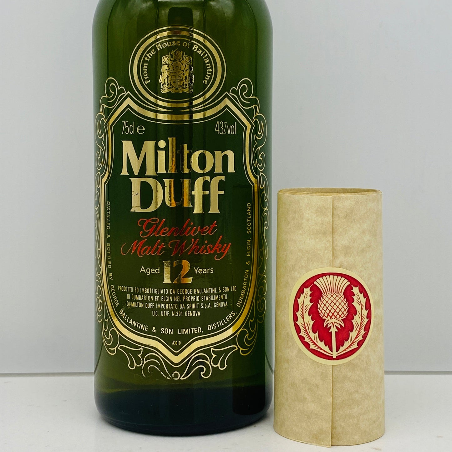 1980年代半ばイタリア市場流通、ミルトンダフ （MILTONDUFF）12年、750ml, 43%  #145