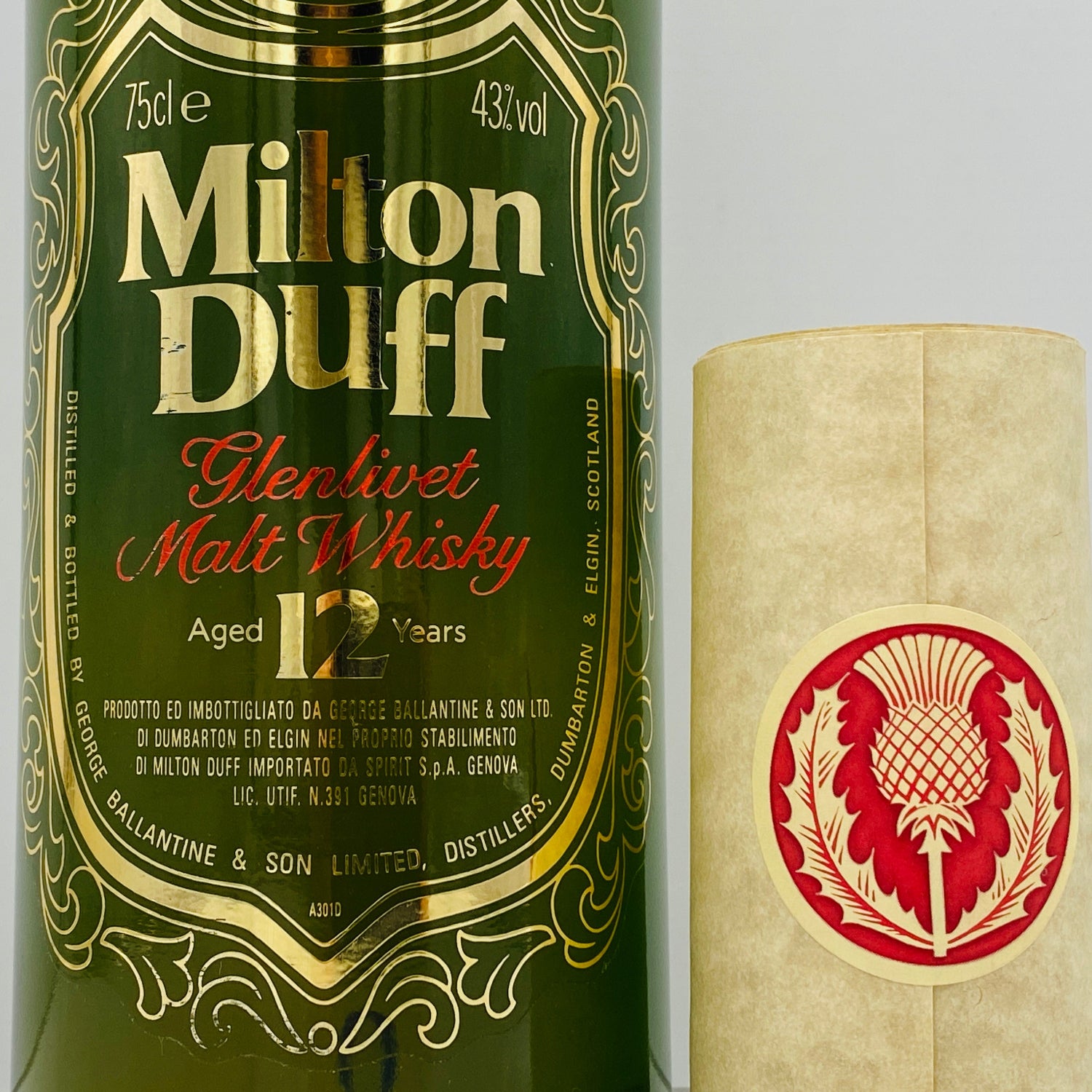 1980年代半ばイタリア市場流通、ミルトンダフ （MILTONDUFF）12年