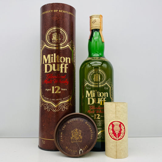 1980年代半ばイタリア市場流通、ミルトンダフ （MILTONDUFF）12年、750ml, 43%  # 146