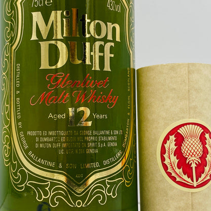 1980年代半ばイタリア市場流通、ミルトンダフ （MILTONDUFF）12年、750ml, 43%  # 146