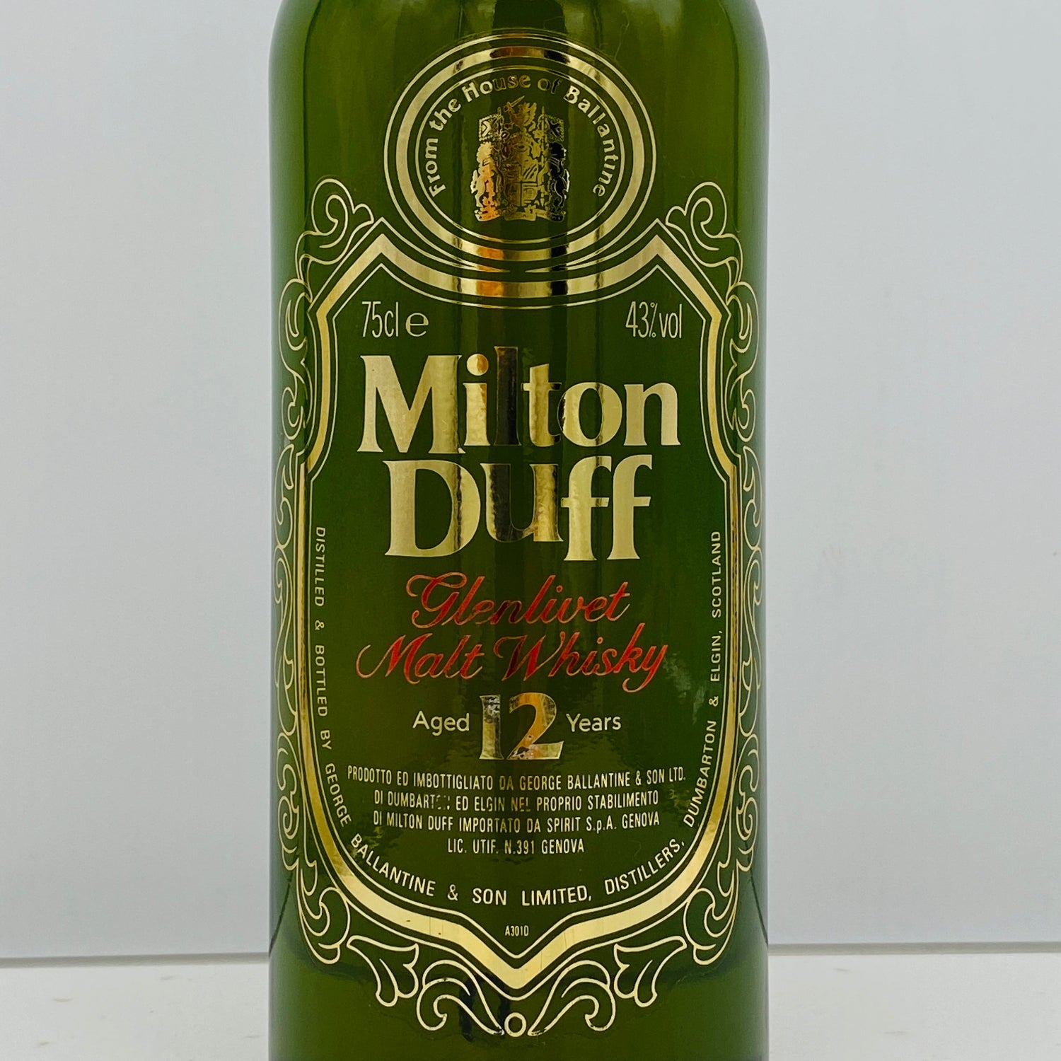 1980年代半ばイタリア市場流通、ミルトンダフ （MILTONDUFF）12年