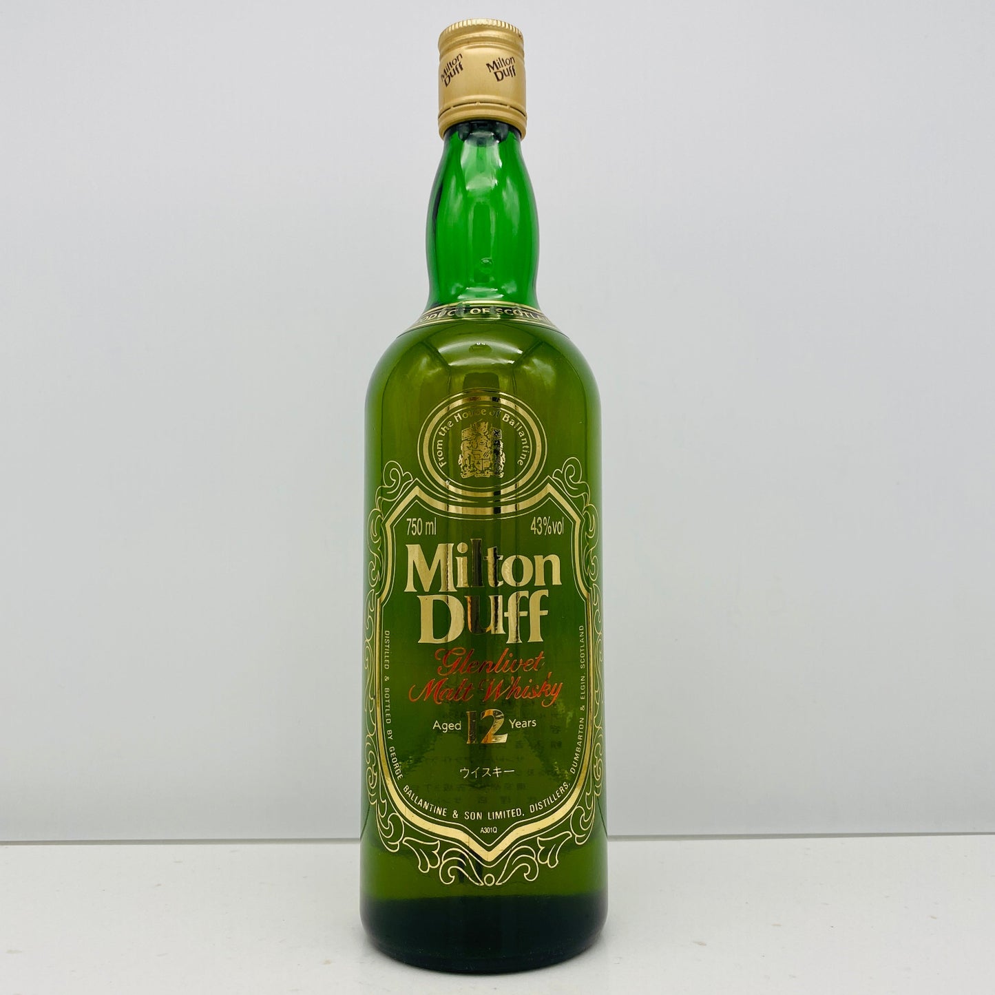 1990年代前半日本市場向けサントリー社輸入品、ミルトンダフ （MILTONDUFF）12年、750ml, 43%  #147