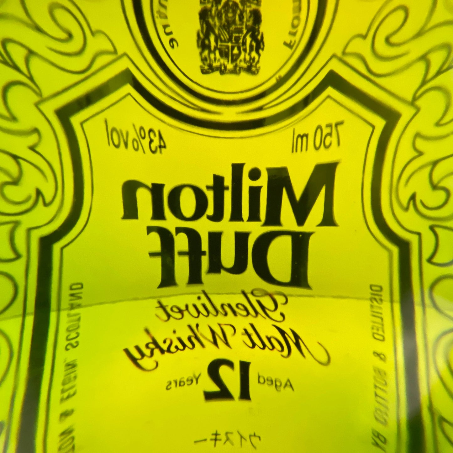 1990年代前半日本市場向けサントリー社輸入品、ミルトンダフ （MILTONDUFF）12年、750ml, 43%  #147