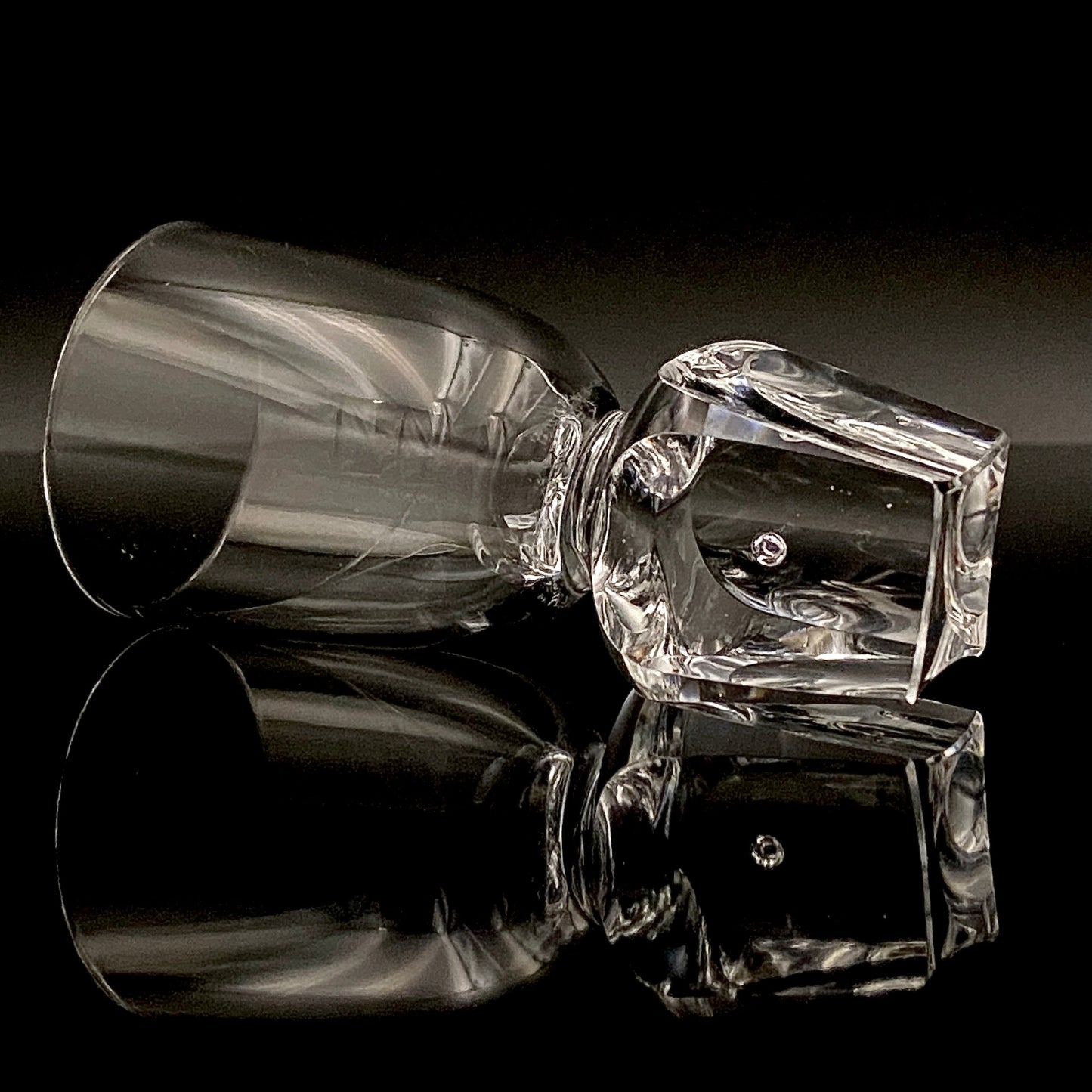 吉田 丈夫 晩年作 手吹き硝子 クリスタル酒杯 『光の彫刻』#139