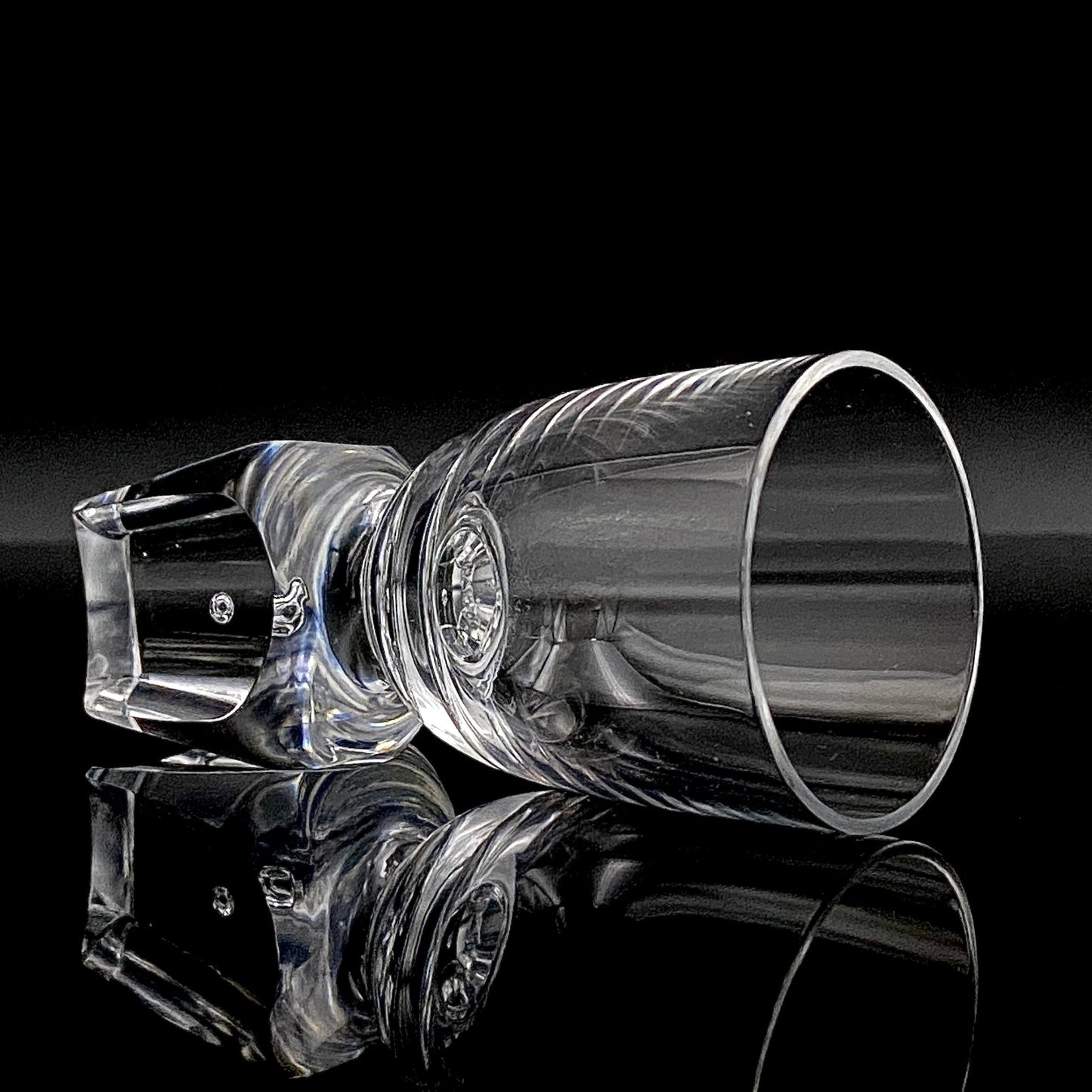 吉田 丈夫 晩年作 手吹き硝子 クリスタル酒杯 『光の彫刻』#139