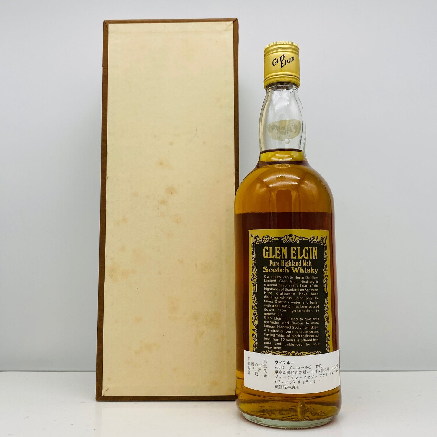 1970年代半ば流通、WHITE HORSE DISTILLERS LTD. グレンエルギン（GLEN ELGIN）12年、750ml、43% #150