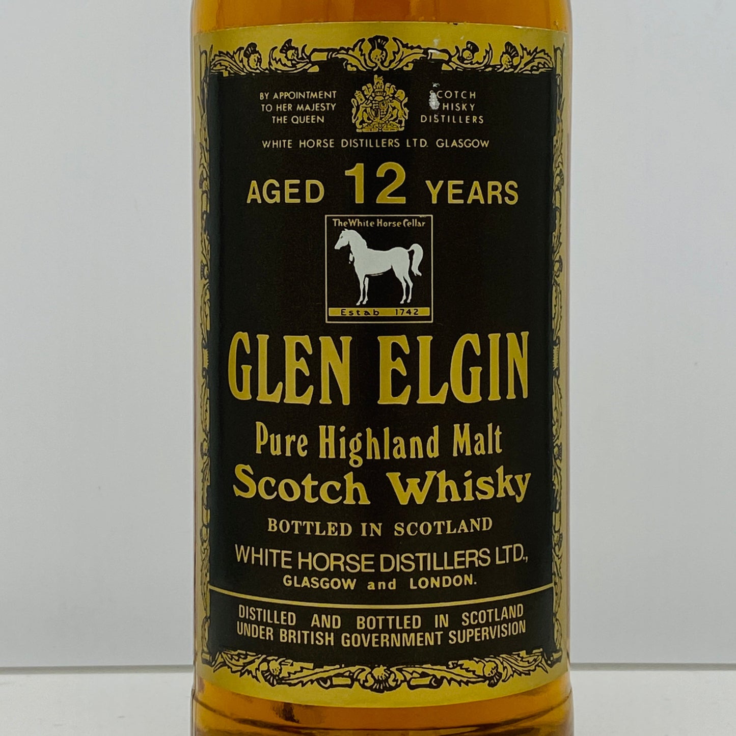 1970年代半ば流通、WHITE HORSE DISTILLERS LTD. グレンエルギン（GLEN ELGIN）12年、750ml、43% #150