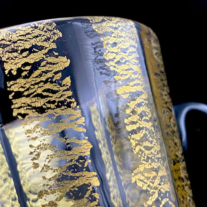 現代の名工 厚生労働大臣表彰ガラス工芸家 大坪 修 作 『金十草手付杯』 和のビアジョッキ ハイボールグラス 赤坂迎賓館シャンデリア復元作家  #463