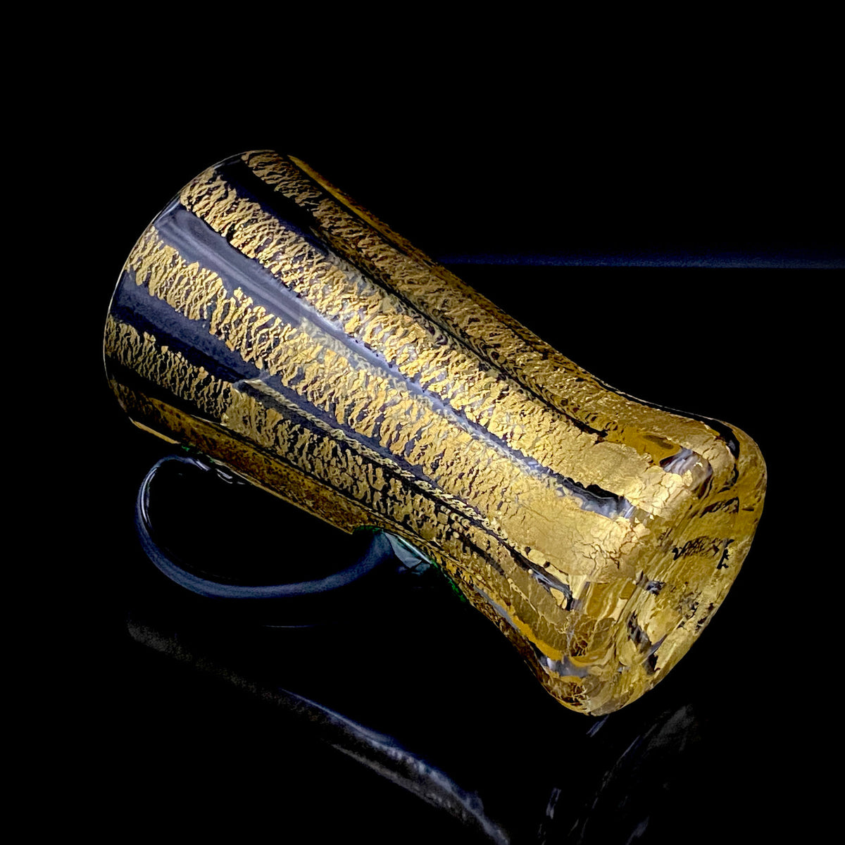 現代の名工 厚生労働大臣表彰ガラス工芸家 大坪 修 作 『金十草手付杯』 和のビアジョッキ ハイボールグラス 赤坂迎賓館シャンデリア復元作家  #463
