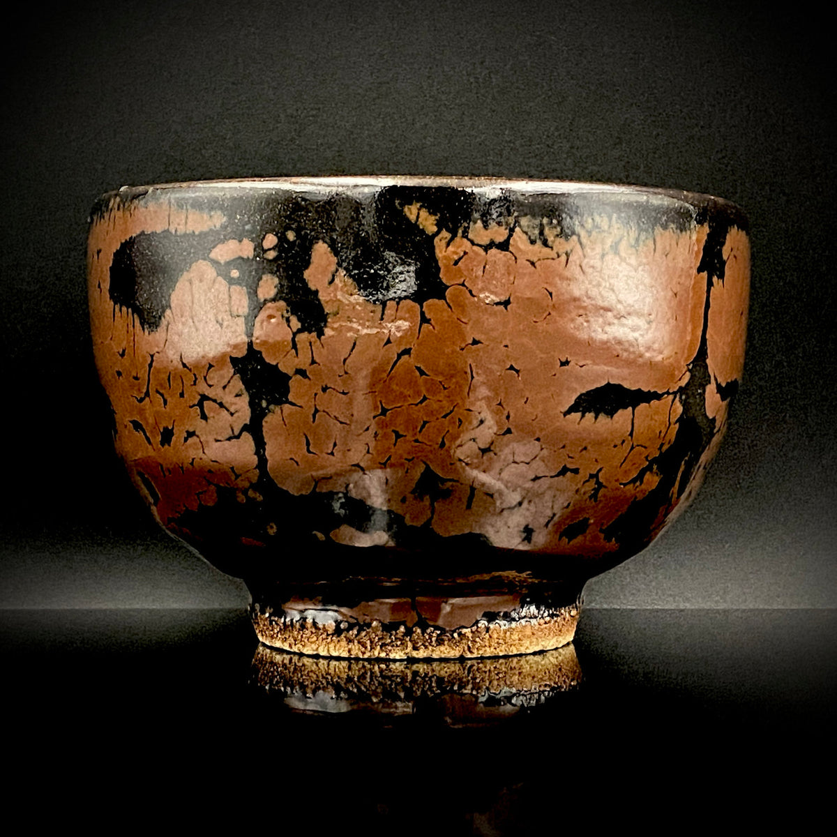 宮内庁東宮御所御用品制作作家 木村 一郎 作 黒柿釉茶盌 和のロックグラス 古酒用酒器  #464