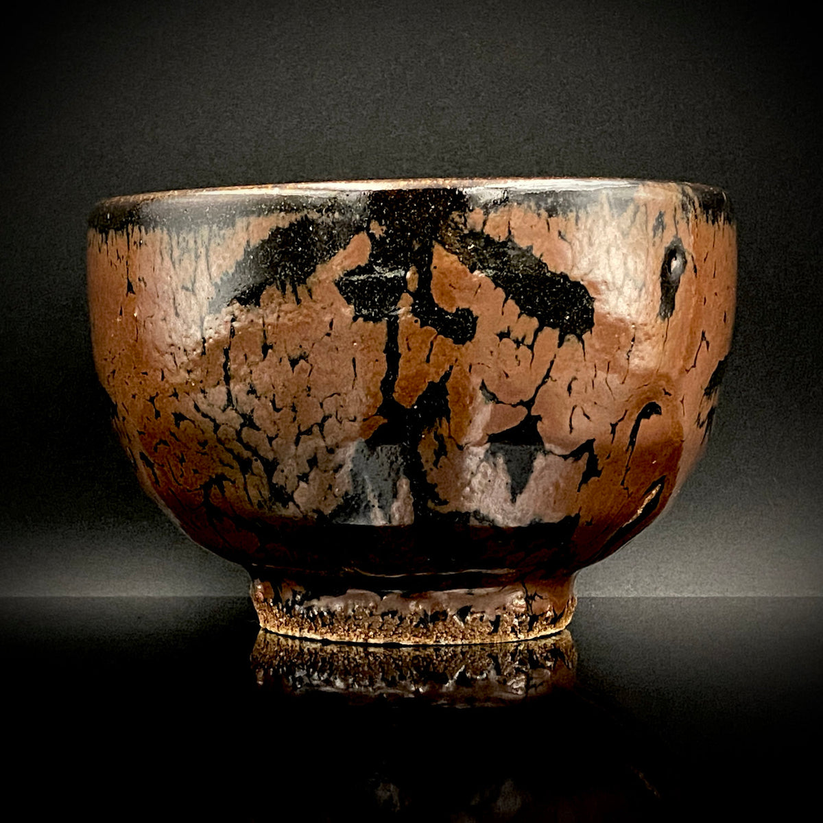 宮内庁東宮御所御用品制作作家 木村 一郎 作 黒柿釉茶盌 和のロックグラス 古酒用酒器  #464