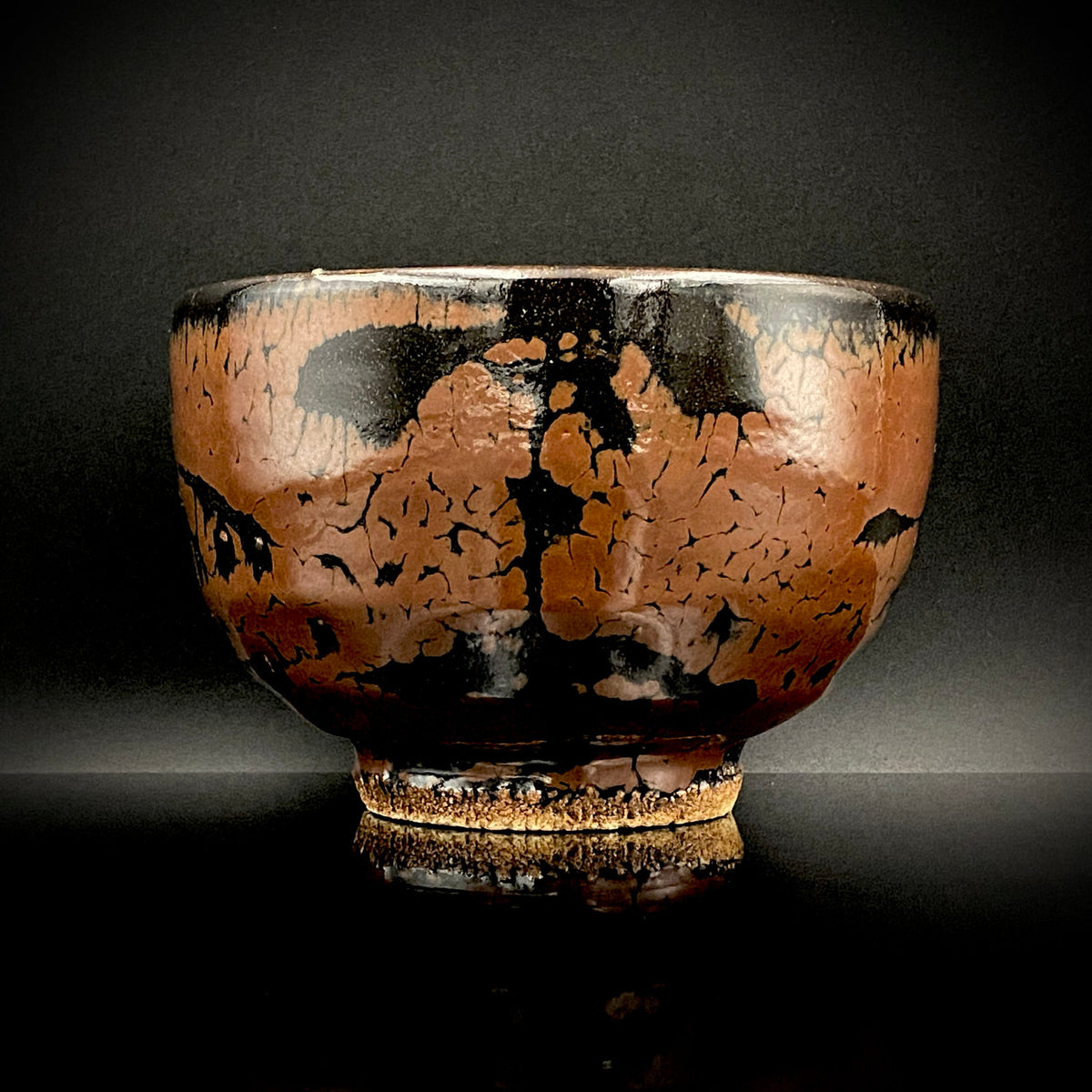 宮内庁東宮御所御用品制作作家 木村 一郎 作 黒柿釉茶盌 和のロックグラス 古酒用酒器  #464