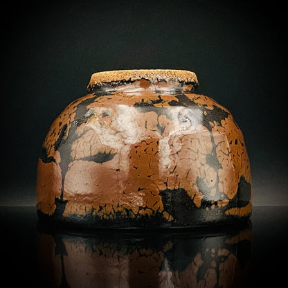 宮内庁東宮御所御用品制作作家 木村 一郎 作 黒柿釉茶盌 和のロックグラス 古酒用酒器  #464