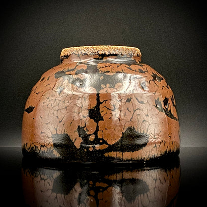 宮内庁東宮御所御用品制作作家 木村 一郎 作 黒柿釉茶盌 和のロックグラス 古酒用酒器  #464