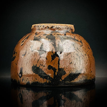 宮内庁東宮御所御用品制作作家 木村 一郎 作 黒柿釉茶盌 和のロックグラス 古酒用酒器  #464