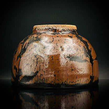 宮内庁東宮御所御用品制作作家 木村 一郎 作 黒柿釉茶盌 和のロックグラス 古酒用酒器  #464