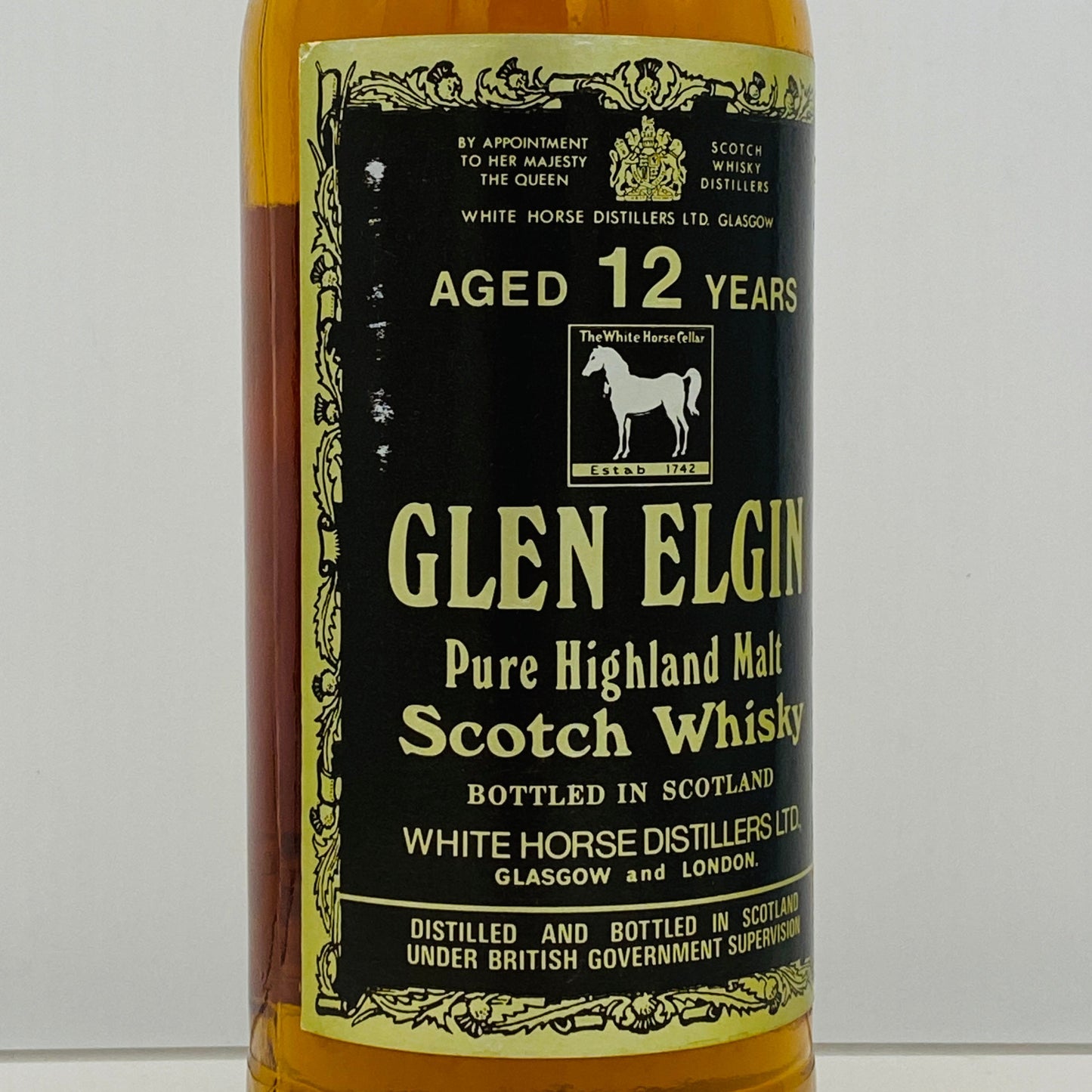 1970年代半ば流通、WHITE HORSE DISTILLERS LTD. グレンエルギン（GLEN ELGIN）12年、750ml、43% #150
