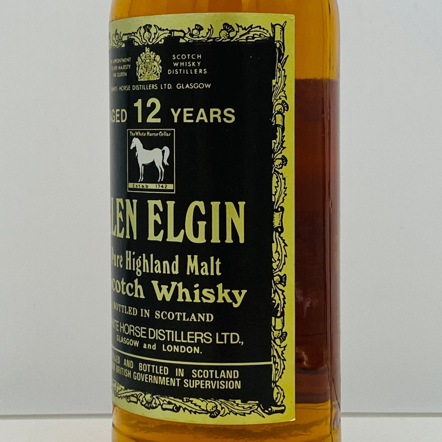 1970年代半ば流通、WHITE HORSE DISTILLERS LTD. グレンエルギン（GLEN ELGIN）12年、750ml、43% #150