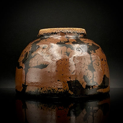 宮内庁東宮御所御用品制作作家 木村 一郎 作 黒柿釉茶盌 和のロックグラス 古酒用酒器  #464
