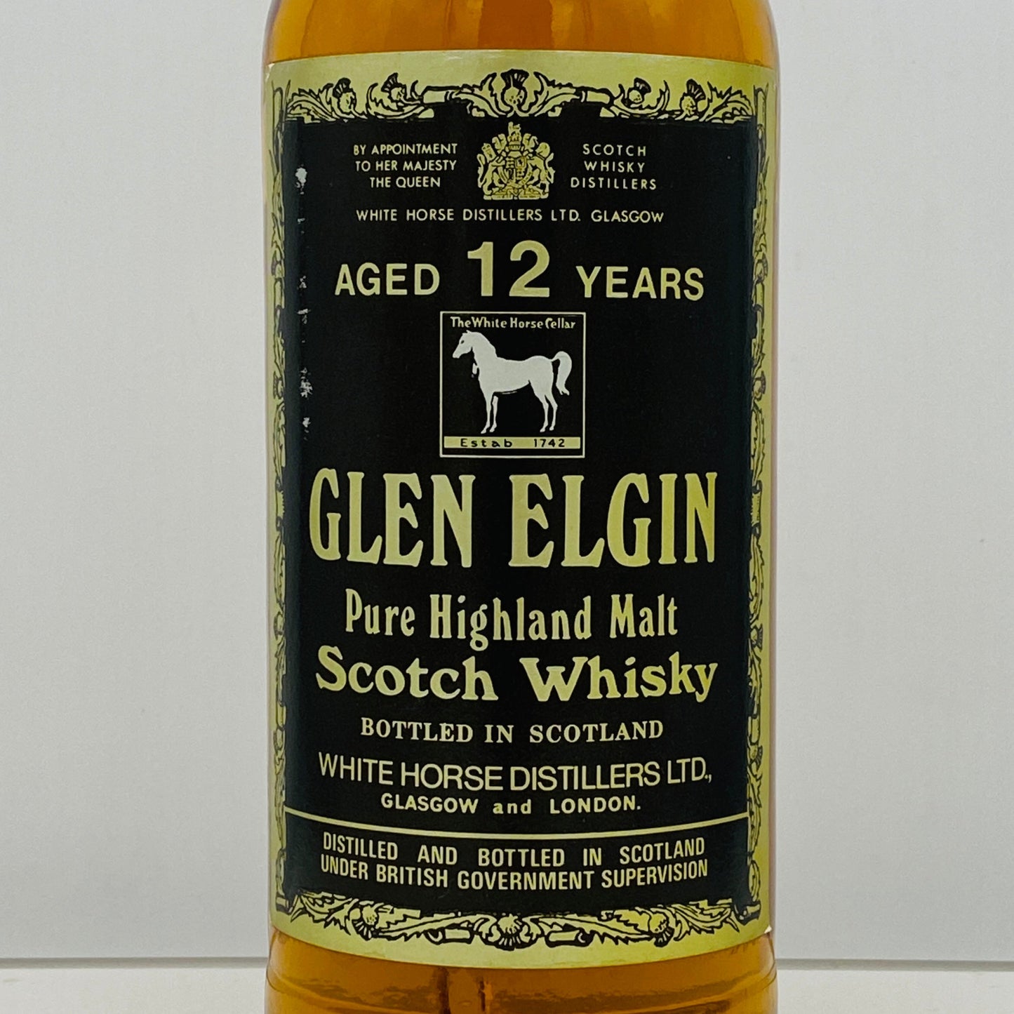 1970年代半ば流通、WHITE HORSE DISTILLERS LTD. グレンエルギン（GLEN ELGIN）12年、750ml、43% #150