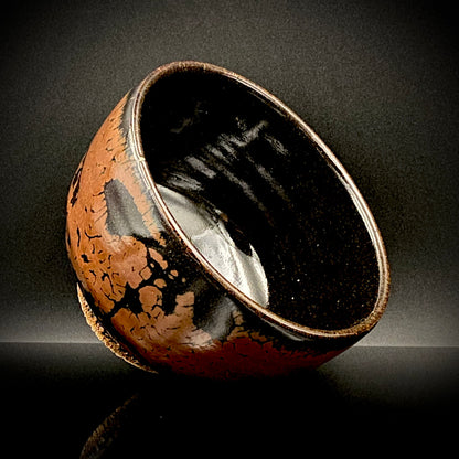 宮内庁東宮御所御用品制作作家 木村 一郎 作 黒柿釉茶盌 和のロックグラス 古酒用酒器  #464