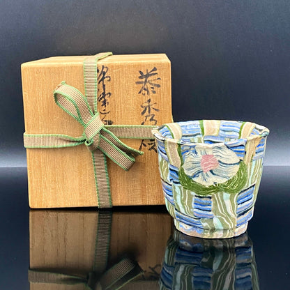 内田泰秀 晚年成熟期的杰作，失传的幻之技法“表里贯通锦练上手”陶瓷威士忌杯 #156