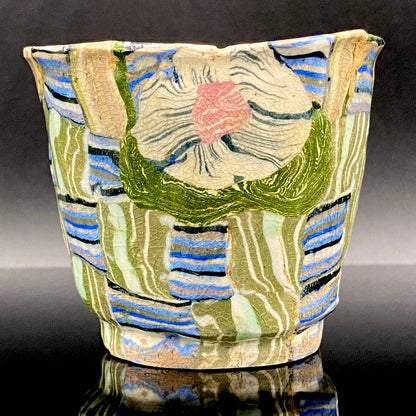 内田泰秀 晚年成熟期的杰作，失传的幻之技法“表里贯通锦练上手”陶瓷威士忌杯 #156